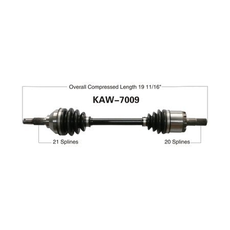 Wide Open OE Replacement CV Axle for KAW FRONT L KVF 750 BRUTE FORCE 4X4i KAW-7009